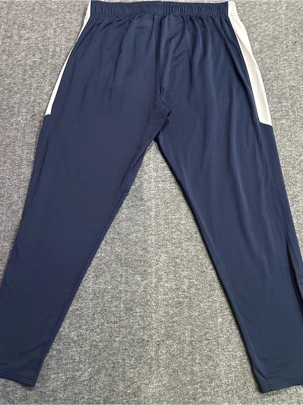 Under Armour Men's XL Navy White Loose Track Pants Ankle Zip Athletic Warm Up